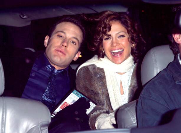 Jennifer Lopez et Ben Affleck sur le tournage de Jersey Girl à New York, en 2002