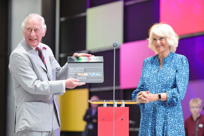 Le prince Charles et Camilla Parker-Bowles à Cardiff, Royaume Uni, le 5 juillet 2022
