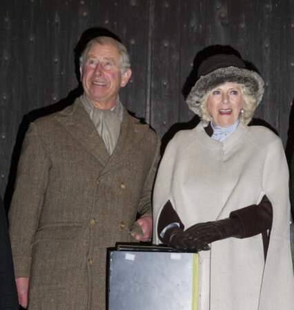 Le prince Charles et la duchesse de Cornouailles, Camilla Parker-Bowles, ont assiste aux illuminations de Noel de Tetbury. Le 7 decembre 2012