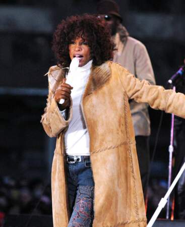 Whitney Houston en concert à New York en 2002