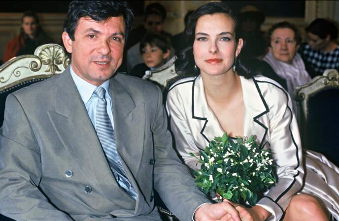 Carole Bouquet (24 ans) à son mariage avec Jacques Leibowitch en 1991