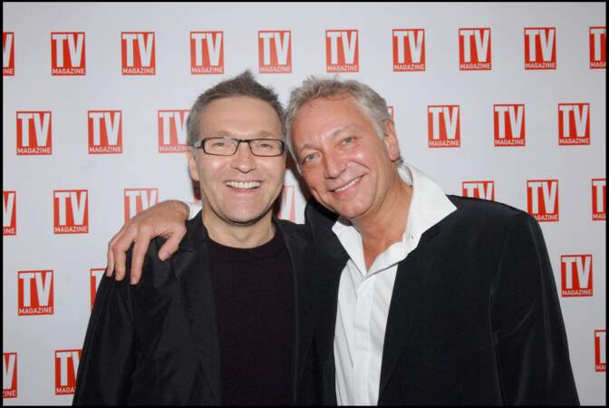 Laurent Ruquier (44 ans) et Laurent Boyer célèbrent les 20 ans du magazine TV Mag en 2007