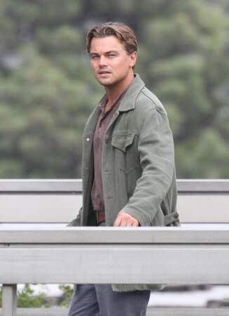 Leonardo DiCaprio en 2010 sur le tournage du film Inception à Los Angeles