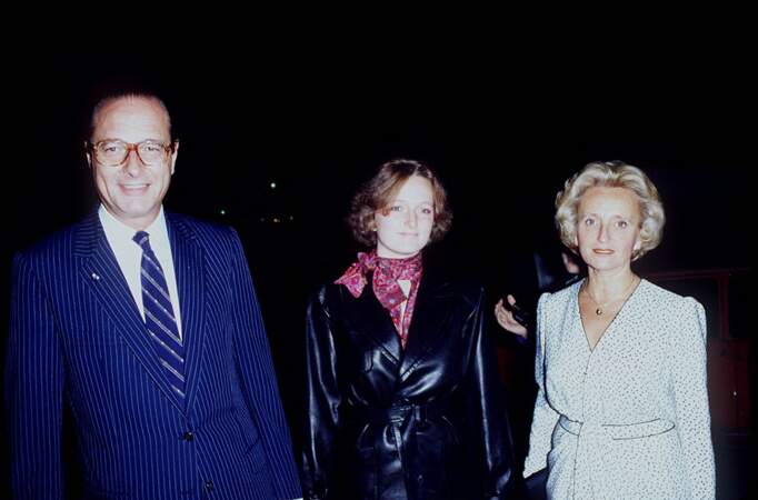 Bernadette Chirac, Jacques Chirac et leur fille Claude Chirac lors d'une soirée parisienne en 1983 (50 ans)
