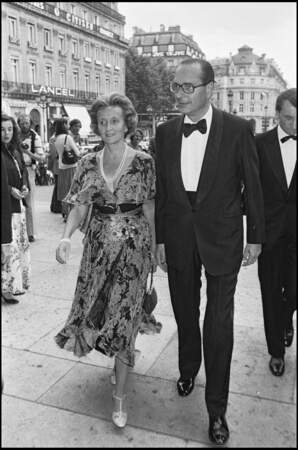 Bernadette Chirac et Jacques Chirac au Gala de bienfaisance au profit de la Fondation Claude Pompidou en 1980 (47 ans)