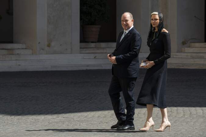 Le Prince Albert II de Monaco et la Princesse Charlène de Monaco au Vatican en 2022 (64 ans)