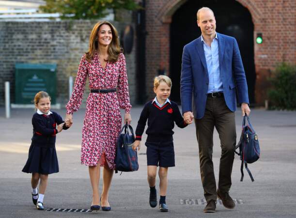 Première rentrée des classes pour la Princess Charlotte à la Thomas's Battersea School le 5 septembre 2019