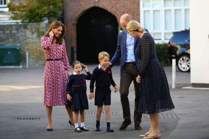 Première rentrée des classes pour la Princess Charlotte à la Thomas's Battersea School le 5 septembre 2019