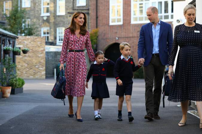 Le prince George et la princesse Charlotte à la Thomas's Battersea School le 5 septembre 2019