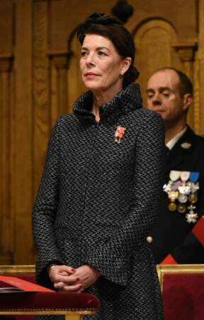 En 2015, la Princesse Caroline de Hanovre (58 ans) lors de la fête nationale de Monaco. 