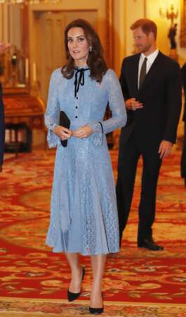 La duchesse de Cambridge (35 ans) à la réception World mental health day au palais de Buckingham à Londres le 10 octobre 2017