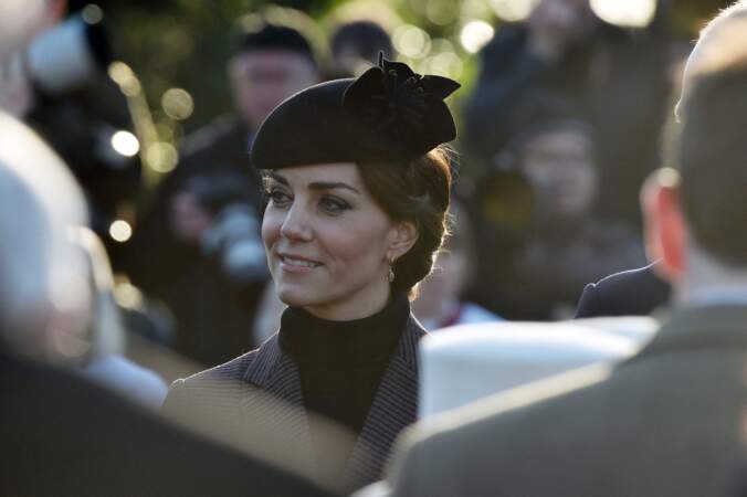 Kate Middleton (34 ans) au Mémorial de Sandrigham le 10 janvier 2016