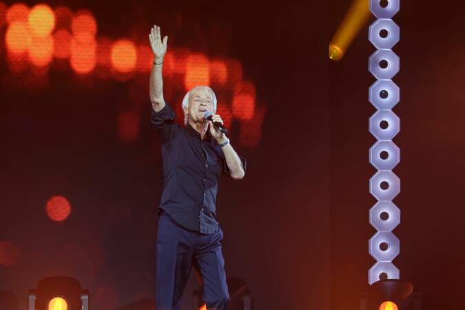 Le chanteur francais d'origine neerlandais Dave (75 ans) en concert à l'Olympia en 2019