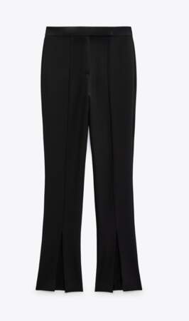 Pantalon évasé fendu Zara, 45,95 euros