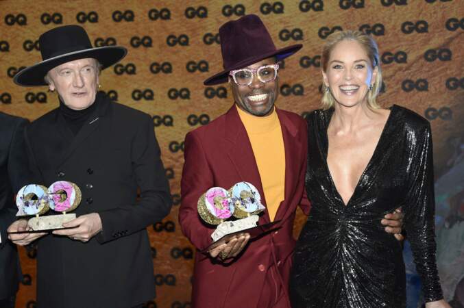Marius Müller-Westernhagen, Billy Porter et Sharon Stone (61 ans) à la 21ème cérémonie des GQ Men of The Year Awards à l'Opéra-Comique de Berlin, le 7 novembre 2019