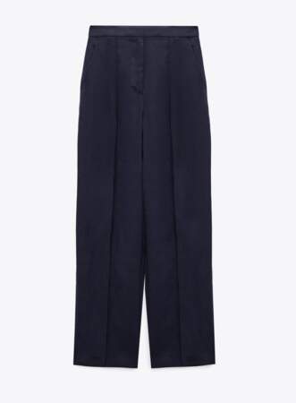 Pantalon coupe dad en lin Zara, 49,95 euros