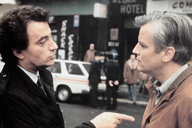 En 1984, Richard Bohringer et Jacques Perrin dans le film Le Juge. 