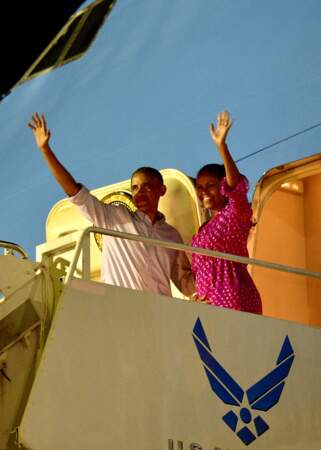 Barack et Michelle Obama quittent Hawaii après leurs vacances, 2016