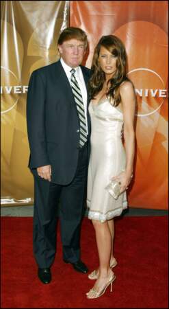 En 2004, Melania Knauss (34 ans) lors de la soirée NBC All Star à Hollywood avec Donald Trump