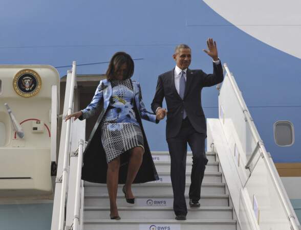Barack et Michelle Obama arrivent en Inde pour une visite d'état en janvier 2015