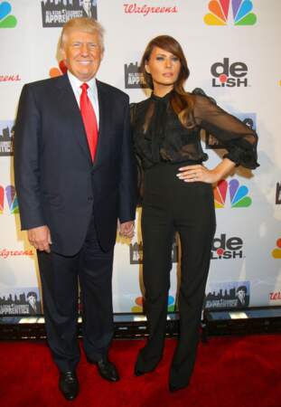 En 2013, Melania Trump (43 ans) prend la pose avec son mari Donald Trump pour la soirée All Celebrity Apprentice à New York 