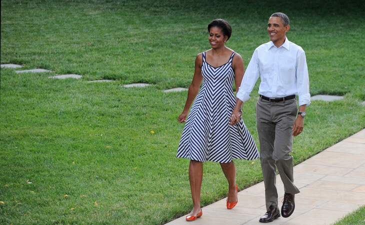 Barack Obama et Michelle Obama se rendent au pique-nique du Congrès (2011)