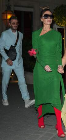 Victoria Beckham et son mari David après le défilé 