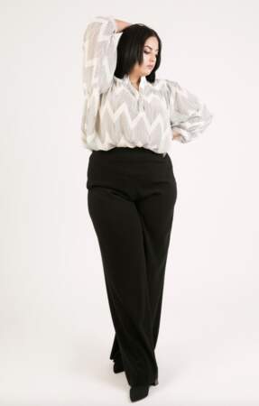 Pantalon taille haute noir Leena Paris, du 36 au 56, 90 euros