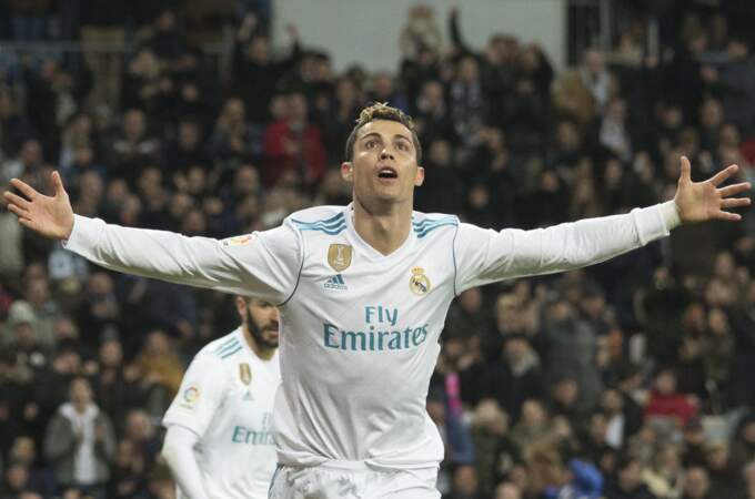 Cristiano Ronaldo (33 ans) lors du match de football entre le Real Madrid et le Real Sociedad à Madrid en Espagne le 11 février 2018