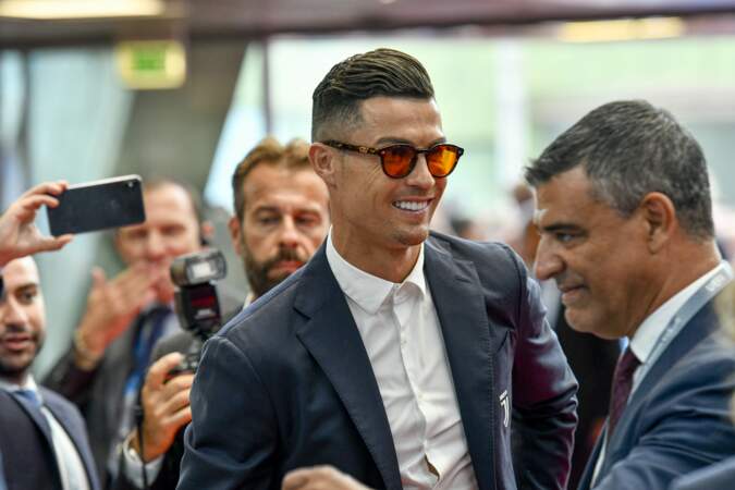 Cristiano Ronaldo (34 ans) au photocall de la cérémonie du tirage au sort de la phase de poules de l'édition 2019-2020 de la Ligue des Champions à Monaco, le 29 août 2019