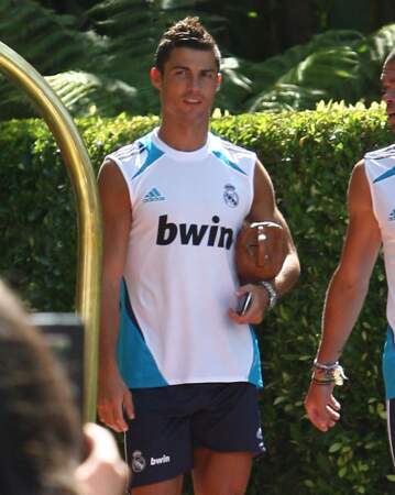 Cristiano Ronaldo (27 ans) en route pour une session d'entraînement à Beverly Hills en 2012
