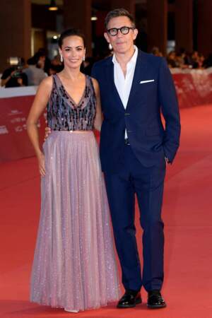 Bérénice Bejo et son compagnon, le réalisateur Michel Hazanavicius arrivent à la projection du film "Coupez" lors de la 17ème édition du Festival International du Film de Rome.