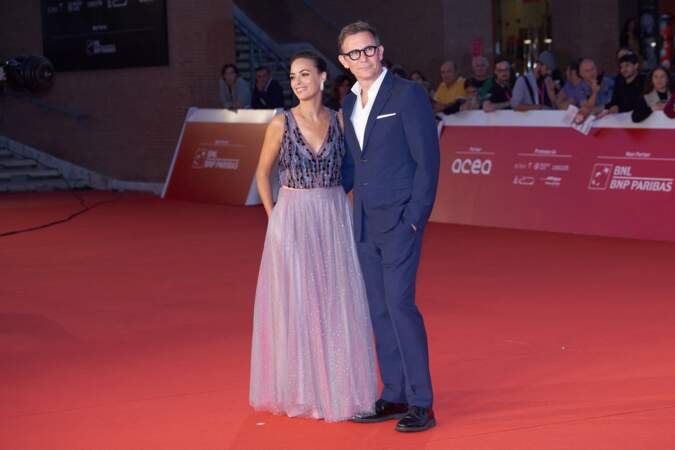 Bérénice Bejo et son mari, le réalisateur Michel Hazanavicius arrivent à la projection du film "Coupez" lors de la 17ème édition du Festival International du Film de Rome.