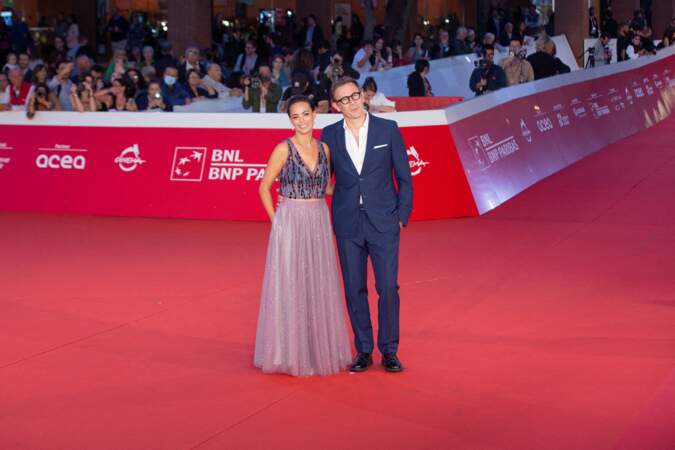 Bérénice Bejo et son mari, le réalisateur Michel Hazanavicius arrivent à la projection du film "Coupez" lors de la 17ème édition du Festival International du Film de Rome.
