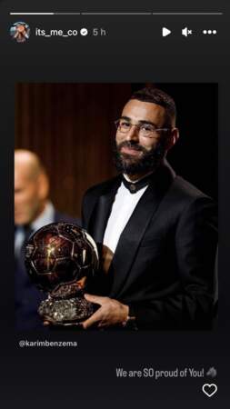 Ballon d'Or 2022 : Cora Gauthier, l'ex de Karim Benzema, lui fait une tendre déclaration sur Instagram