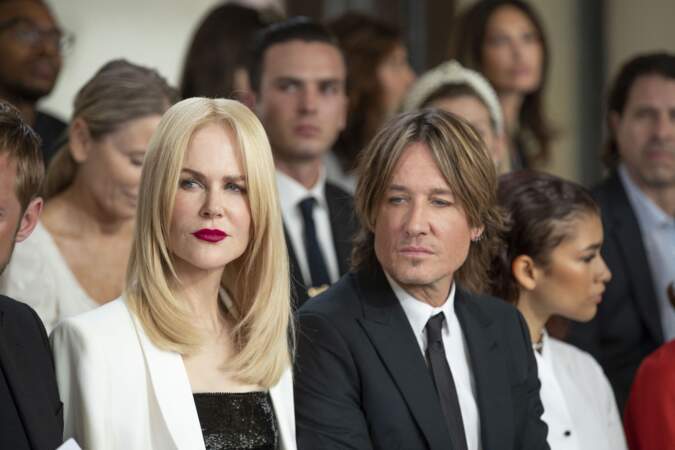 Nicole Kidman (52 ans) et son mari Keith Urban assistent au Défilé de mode de Giorgio Armani à Paris, en 2019