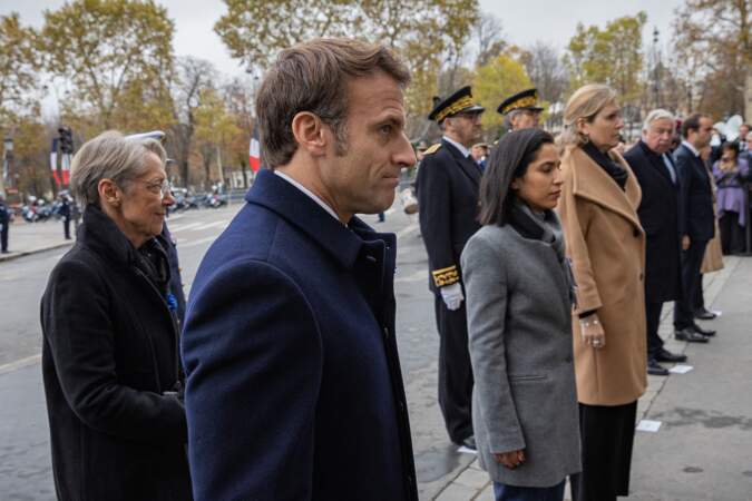 Cérémonie commémorative du 11-Novembre : Emmanuel Macron et Elisabeth Borne