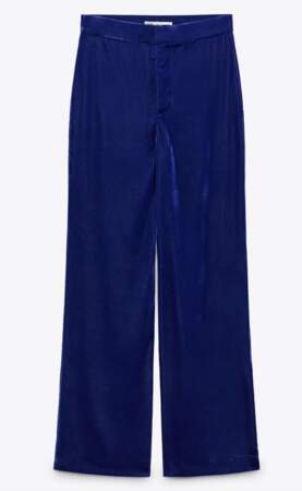 Pantalon large en velours Zara, 49,95 euros