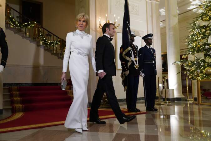 Emmanuel et Brigitte Macron à la Maison Blanche à Washington