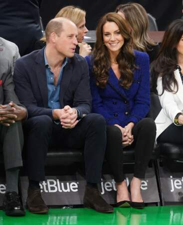Le prince William et Kate Middleton complices lors du match de basket opposant les Boston Celtics aux Miami Heat.