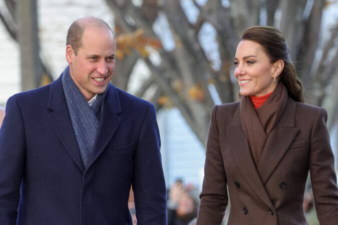 Le prince William et Kate Middleton dans les rues de Boston. 