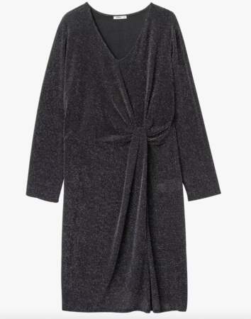 Robe femme grande taille pailletée à effet drapée Gémo, 39,99 euros