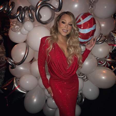 Mariah Carey en robe de Noël en 2019