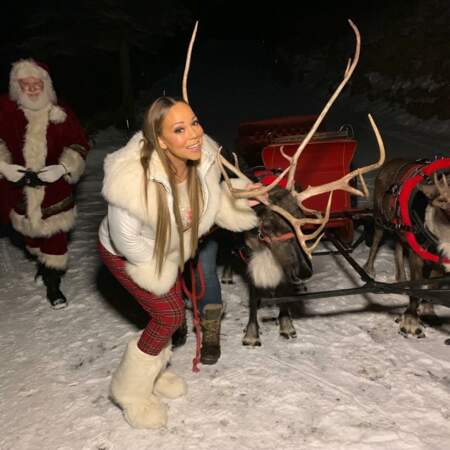Mariah Carey avec le Père Noël en 2018