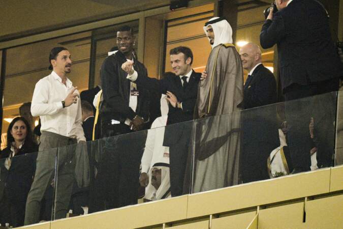 Zlatan Ibrahimović, Paul Pogba et Emmanuel Macron
