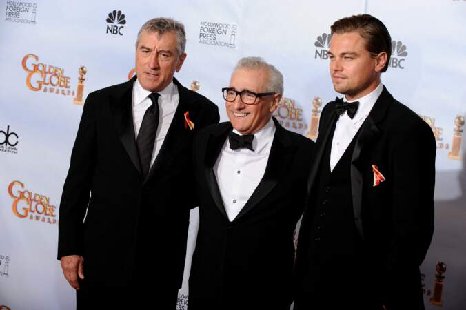 En 2010, il pose aux côtés de Martin Scorsese et Leonardo DiCaprio lors de la 67e cérémonie des Golden Globes. Il a 67 ans.
