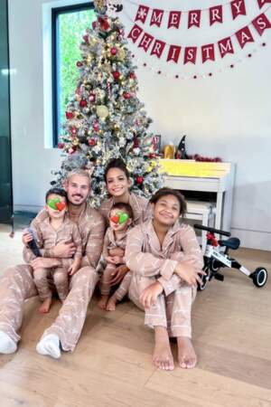 Matt Pokora, Christina Milian et leurs enfants en pyjama de Noël