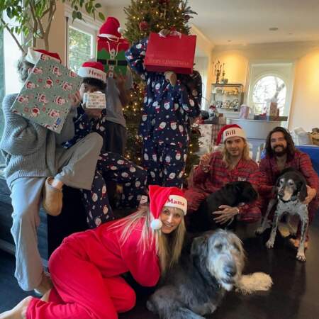 Heidi Klum et sa famille en pyjama de Noël
