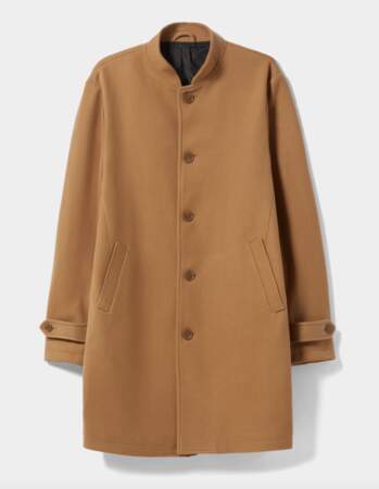 Manteau col manteau façon drap de laine Bershka, 35,99 euros