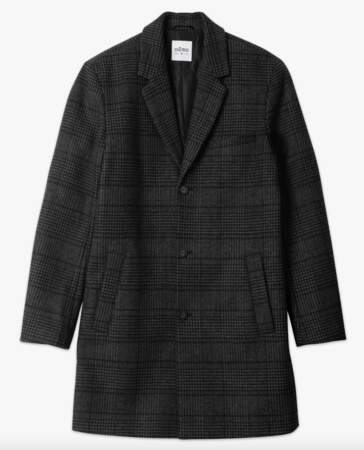 Manteau à carreaux effet drap de laine Gémo, 69,99 euros